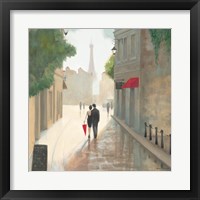 Framed 'Paris Romance I' border=