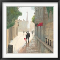 Framed 'Paris Romance I' border=