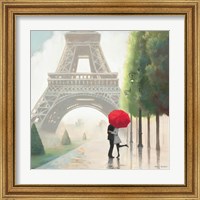 Framed 'Paris Romance II' border=