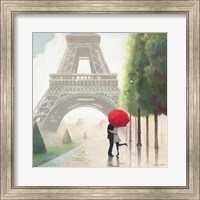 Framed 'Paris Romance II' border=