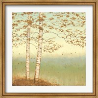 Framed Golden Birch I with Blue Sky