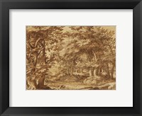 Framed Forest Landscape with a Distant Castle