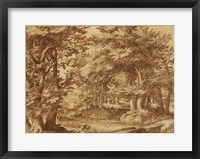 Framed Forest Landscape with a Distant Castle