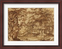 Framed Forest Landscape with a Distant Castle