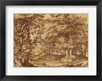 Framed Forest Landscape with a Distant Castle