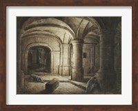 Framed Crypt of a Church with Two Men Sleeping