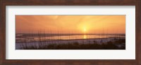 Framed Sea at dusk, Gulf of Mexico, Tigertail Beach, Marco Island, Florida, USA