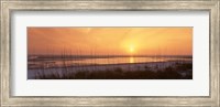 Framed Sea at dusk, Gulf of Mexico, Tigertail Beach, Marco Island, Florida, USA