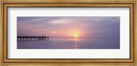 Framed Pier in the ocean at sunset, Caspersen Beach, Sarasota County, Venice, Florida, USA
