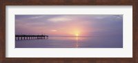Framed Pier in the ocean at sunset, Caspersen Beach, Sarasota County, Venice, Florida, USA