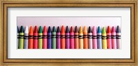Framed Close-up of assorted wax crayons