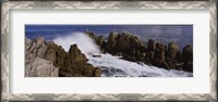 Framed Rock formations in water, Pebble Beach, California, USA