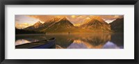 Framed Mountains Reflecting in Canoe Leigh Lake, Grand Teton National Park