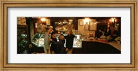 Framed Mother With Her Children In An Ice-Cream Parlor, Florence, Italy