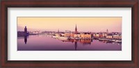 Framed Reflection of buildings in a lake, Lake Malaren, Riddarholmen, Gamla Stan, Stockholm, Sweden