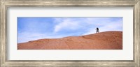 Framed Biker on Slickrock Trail, Moab, Grand County, Utah, USA