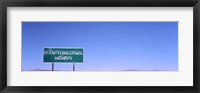 Framed Extraterrestrial Highway sign, Area 51, Nevada, USA