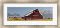 Framed Barn in a field with a Wallowa Mountains in the background, Joseph, Wallowa County, Oregon, USA