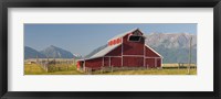 Framed Barn in a field with a Wallowa Mountains in the background, Joseph, Wallowa County, Oregon, USA
