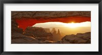 Framed Mesa Arch at sunset, Canyonlands National Park, Utah, USA