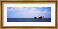 Framed Natural gas drilling platform in Mobile Bay, Alabama, USA