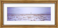 Framed Snow covered landscape in winter, Antelope Flat, Grand Teton National Park, Wyoming, USA