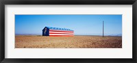 Framed Flag Barn on Highway 41, Fresno, California
