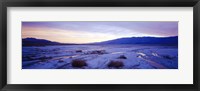 Framed Snow covered landscape in winter at dusk, Temple Sinacana, Zion National Park, Utah, USA