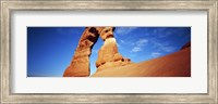 Framed Low angle view of Delicate Arch, Arches National Park, Utah, USA