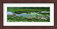 Framed Boats in Hoang Long River, Kenh Ga, Ninh Binh, Vietnam