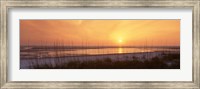 Framed Sea at dusk, Gulf of Mexico, Tigertail Beach, Marco Island, Florida, USA