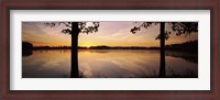 Framed Lake at sunrise, Stephen A. Forbes State Recreation Area, Marion County, Illinois, USA