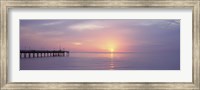 Framed Pier in the ocean at sunset, Caspersen Beach, Sarasota County, Venice, Florida, USA