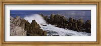 Framed Rock formations in water, Pebble Beach, California, USA