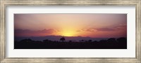 Framed Sunset over a landscape, Tarangire National Park, Tanzania