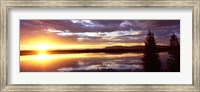 Framed Storm clouds over a lake at sunrise, Jenny Lake, Grand Teton National Park, Wyoming, USA