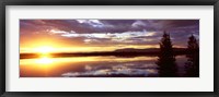 Framed Storm clouds over a lake at sunrise, Jenny Lake, Grand Teton National Park, Wyoming, USA