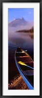 Framed Canoe and Leigh Lake in the Fog, Grand Teton National Park, Wyoming