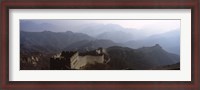 Framed High angle view of a fortified wall passing through a mountain range, Great Wall Of China, Beijing, China