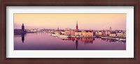 Framed Reflection of buildings in a lake, Lake Malaren, Riddarholmen, Gamla Stan, Stockholm, Sweden