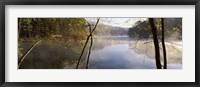 Framed Morning mist around a lake, Lake Vesuvius, Wayne National Forest, Ohio, USA