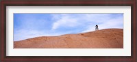 Framed Biker on Slickrock Trail, Moab, Grand County, Utah, USA