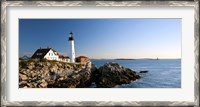 Framed Lighthouse on the coast, Portland Head Lighthouse, Ram Island Ledge Light, Portland, Cumberland County, Maine, USA
