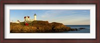Framed Lighthouse on the coast, Cape Neddick Lighthouse, Cape Neddick, York, Maine, USA