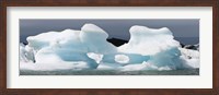 Framed Icebergs and volcanic ash, Jokulsarlon Lagoon, Iceland