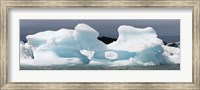 Framed Icebergs and volcanic ash, Jokulsarlon Lagoon, Iceland