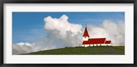 Framed Church on hill, Vik, Iceland