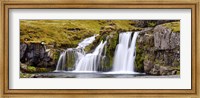 Framed Waterfall, Kirkjufellsfoss Waterfall, Myrar, Snaefellsnes, Borgarfjordur, Iceland