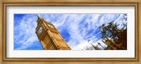Framed Low angle view of a clock tower, Big Ben, Houses of Parliament, City of Westminster, London, England