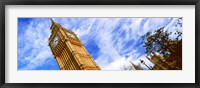 Framed Low angle view of a clock tower, Big Ben, Houses of Parliament, City of Westminster, London, England